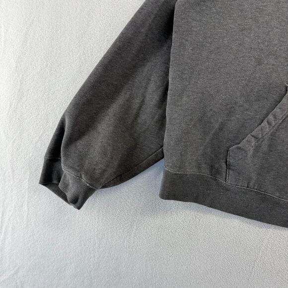 Vintage Gap Hoodie men's XL Gray Sweatshirt Boxy Distressed Embroidered Spellout - Picture 3 of 12